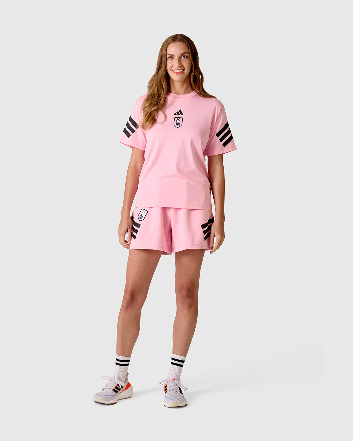 NFFC Women's Future Icons Pink 3-Stripe T-Shirt