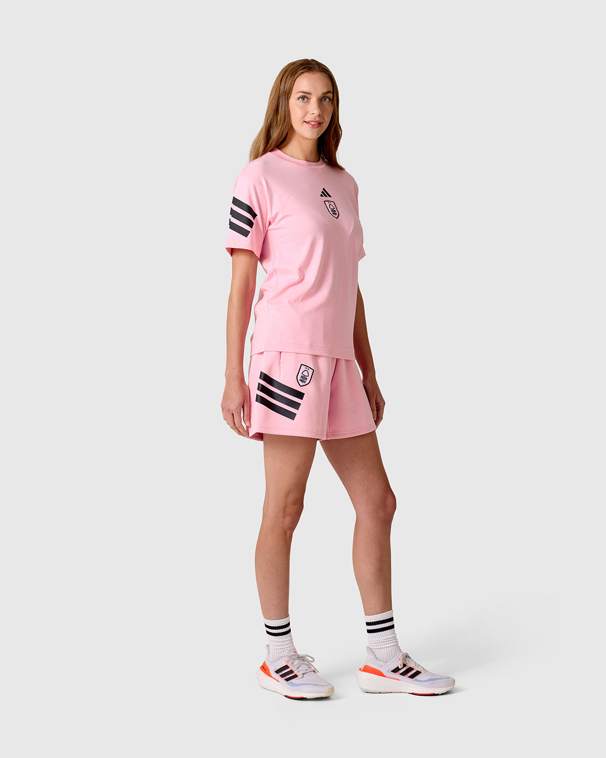 NFFC Women's Future Icons Pink 3-Stripe T-Shirt