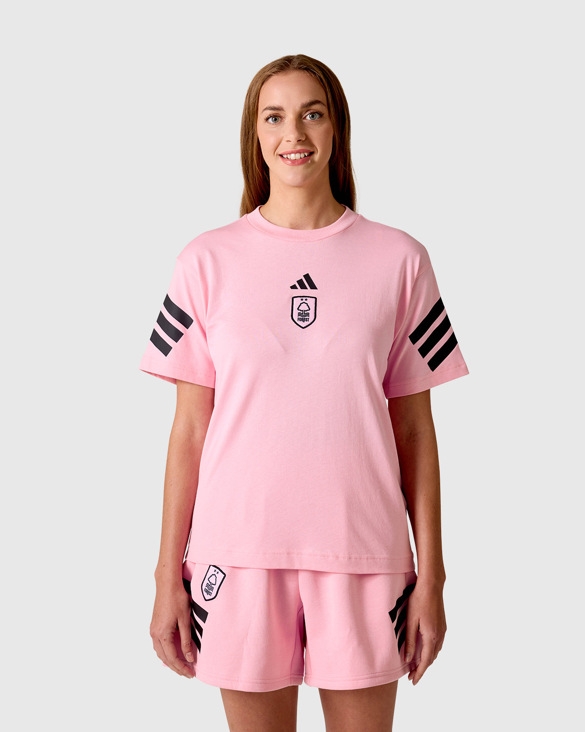 NFFC Women's Future Icons Pink 3-Stripe T-Shirt