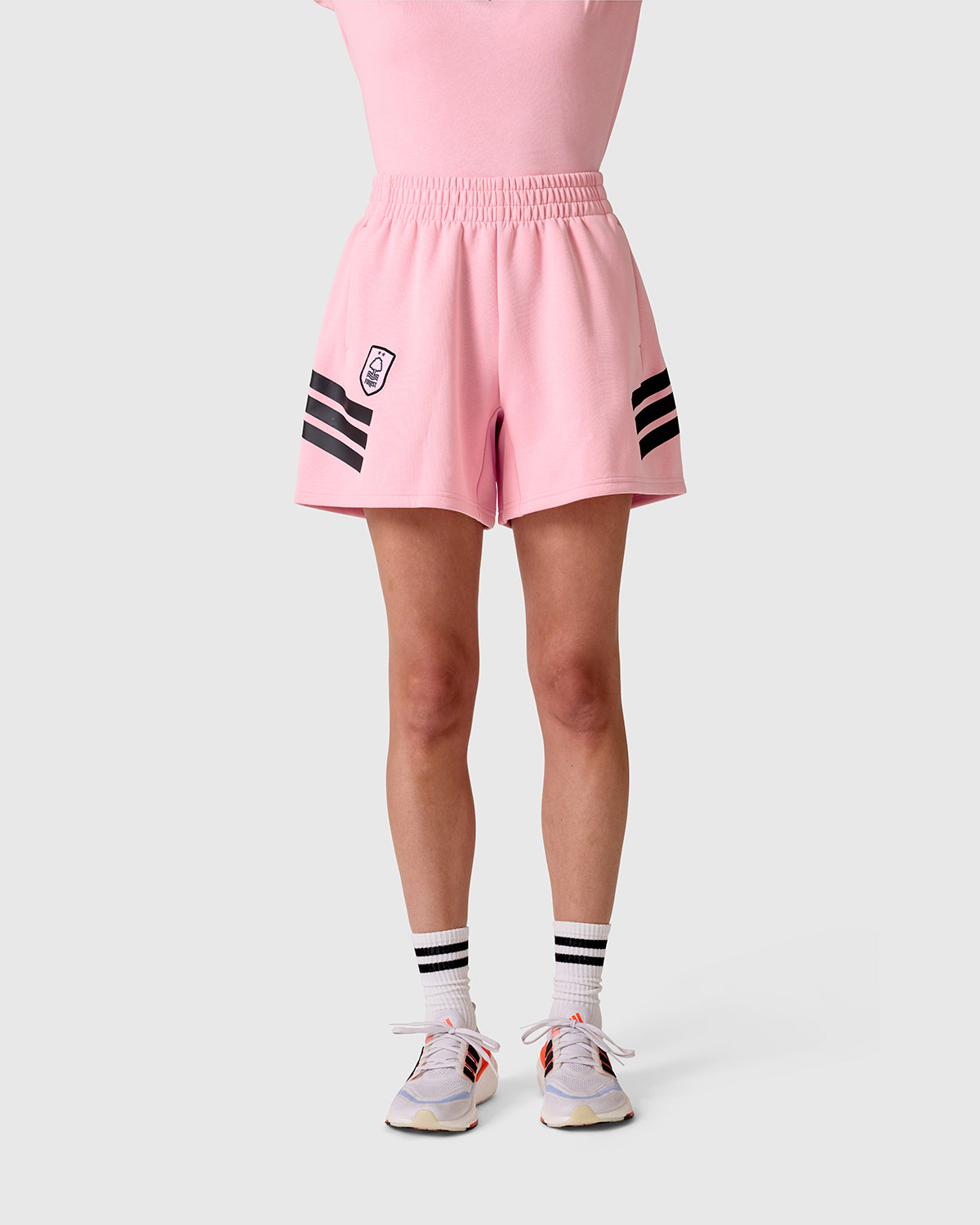 NFFC adidas Women's Future Icons Pink 3-Stripe Shorts