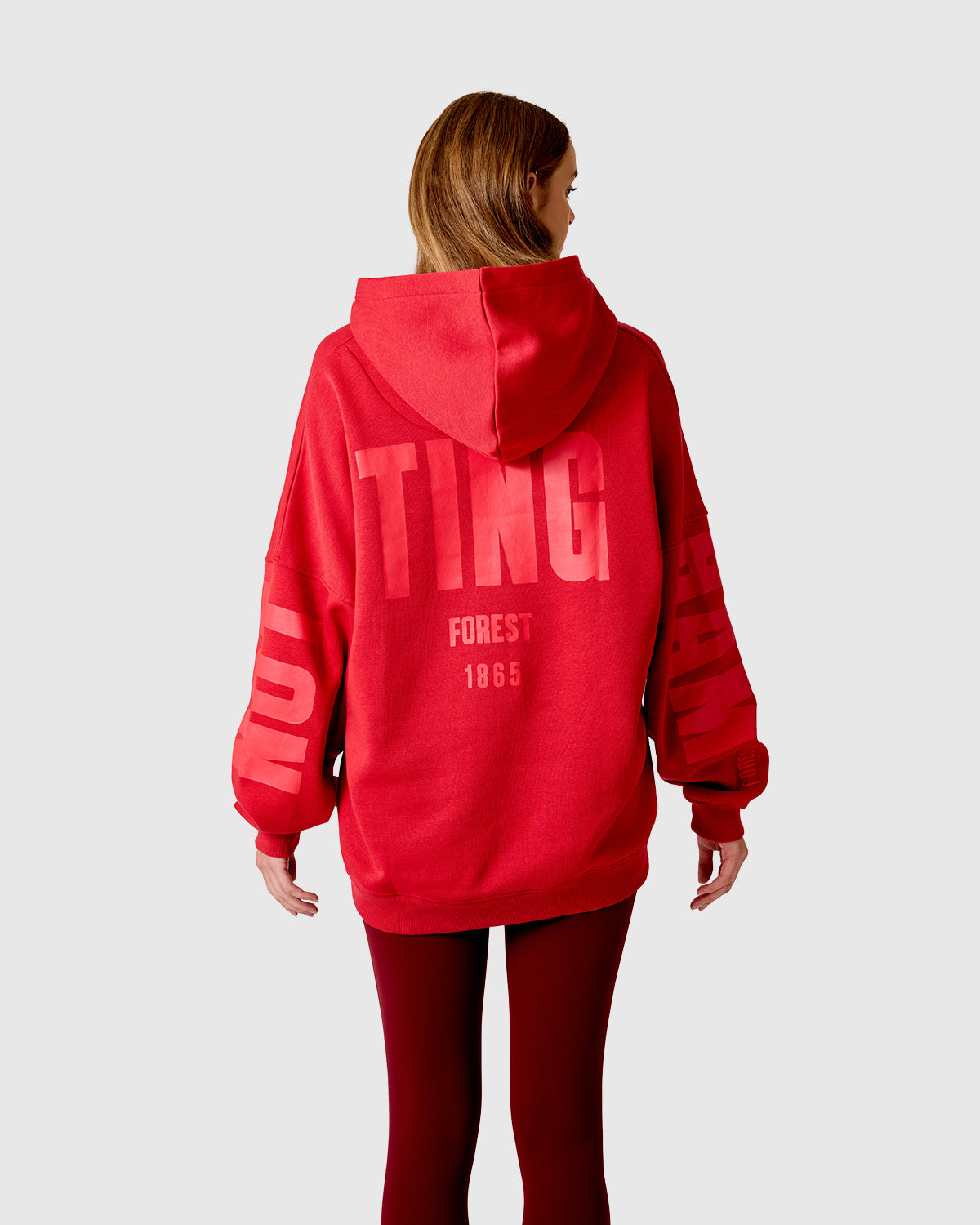 NFFC Women's Oversized Red Tonal Hoodie