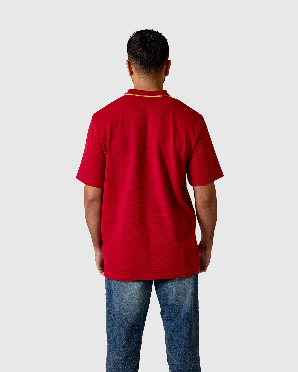 NFFC Red Leavers Ribbed Polo