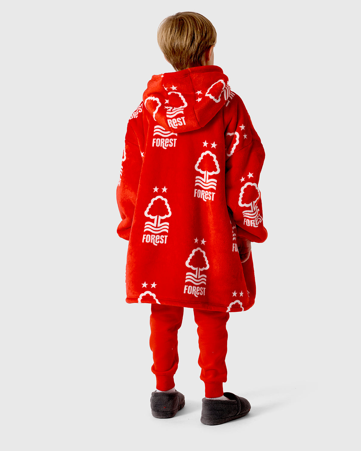 NFFC Junior Red AOP Oversized Sherpa Hoodie