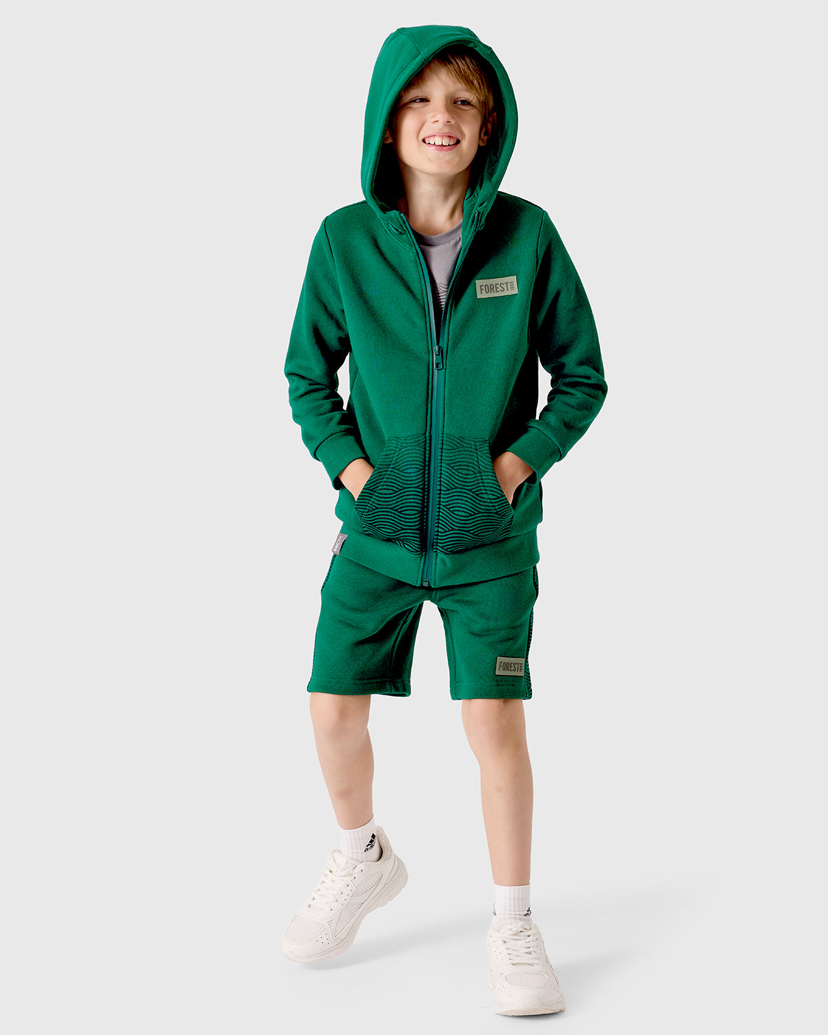 NFFC Junior Green Trent Print Full Zip Hoodie