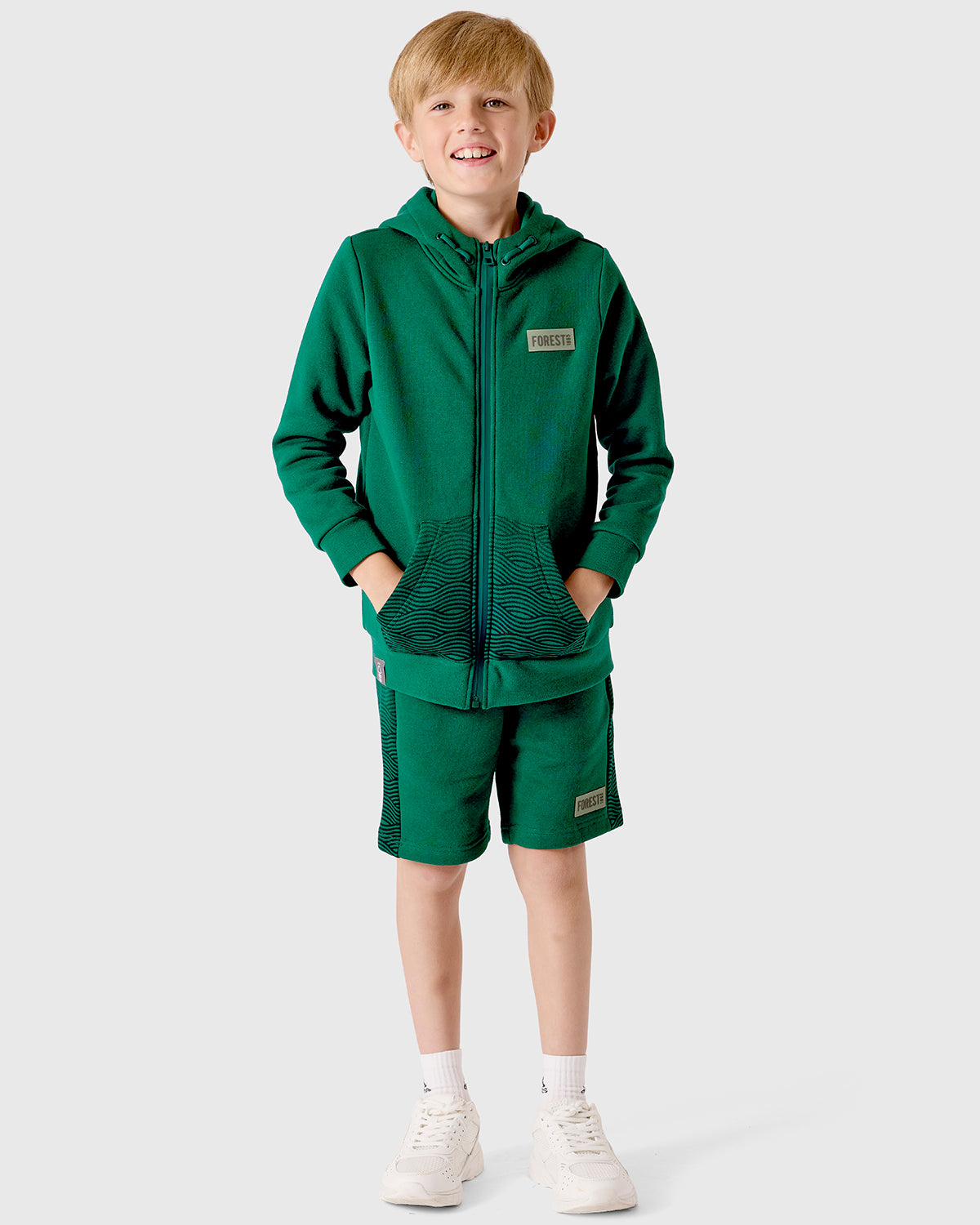 NFFC Junior Green Trent Print Full Zip Hoodie