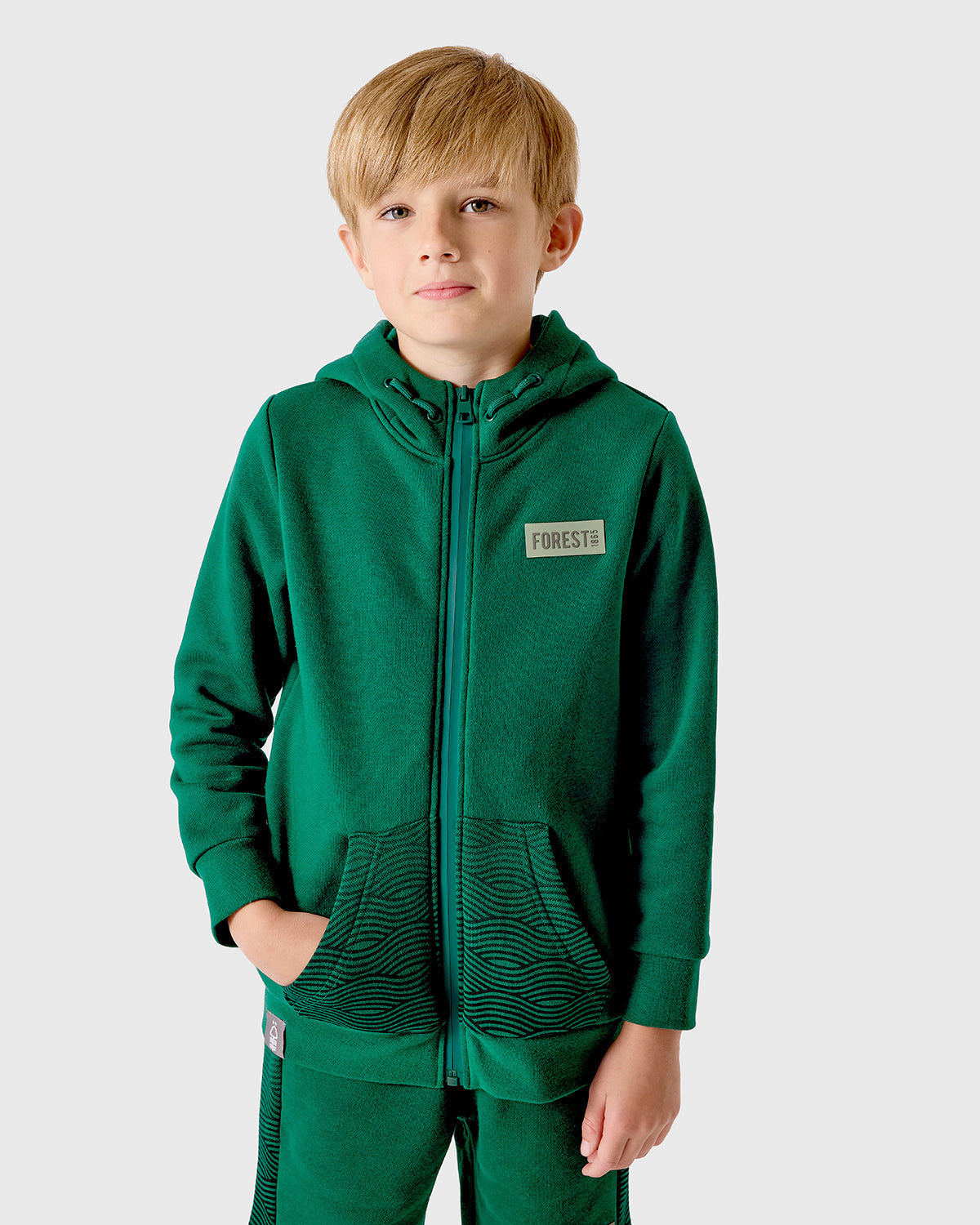 NFFC Junior Green Trent Print Full Zip Hoodie