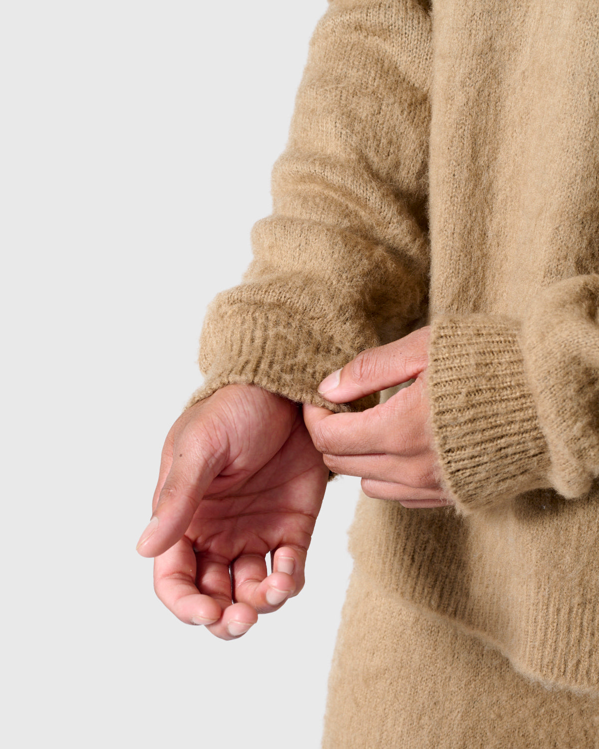 NFFC Camel Brushed Knit Crewneck Sweater