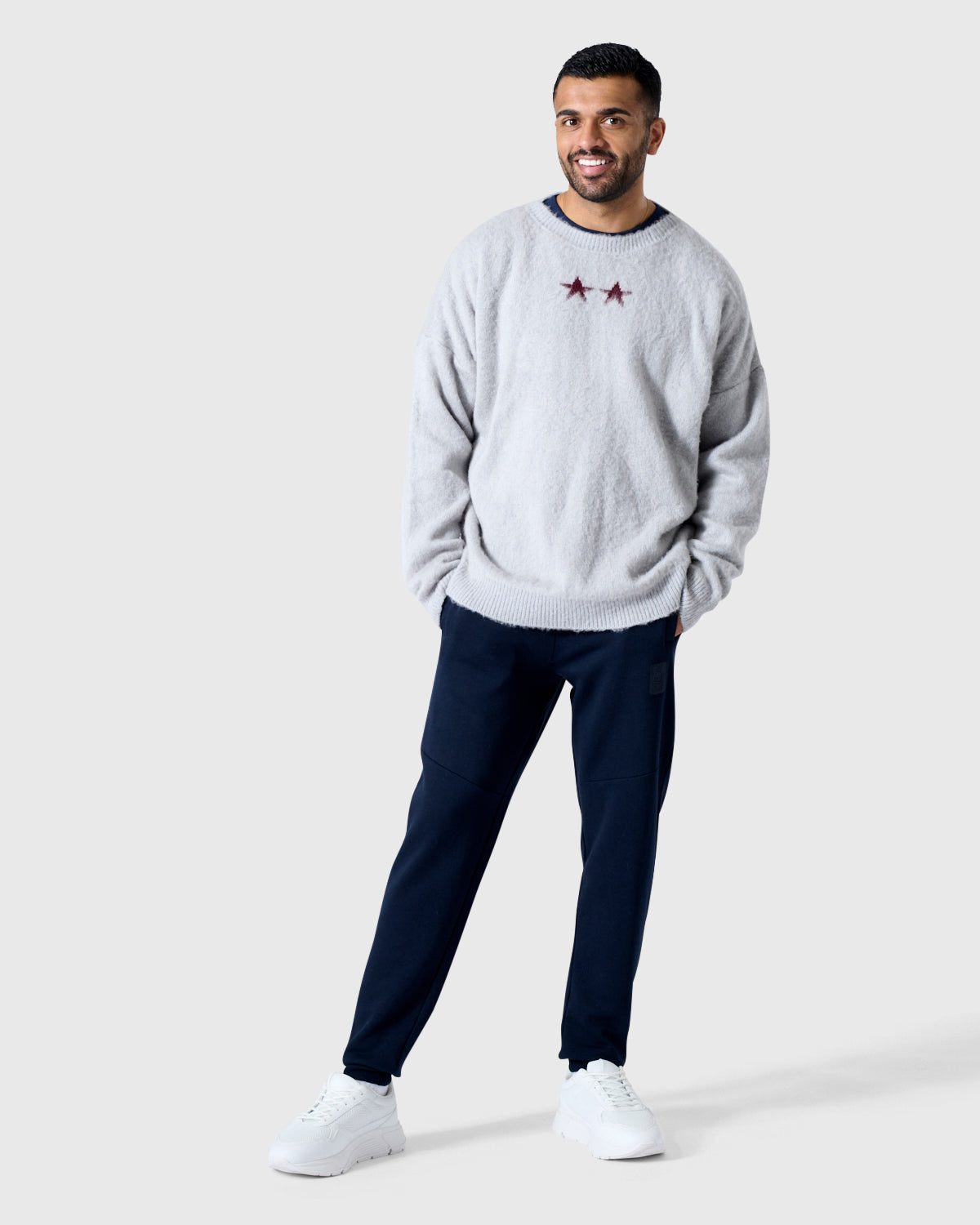 NFFC Silver Brushed Knit Crewneck Sweater