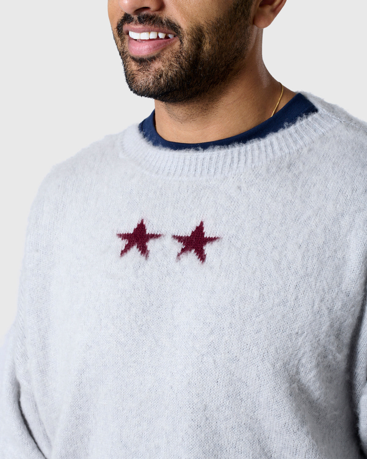 NFFC Silver Brushed Knit Crewneck Sweater