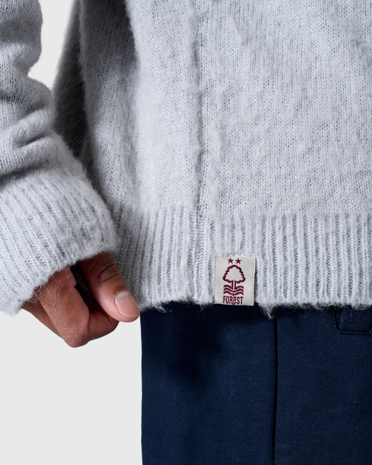 NFFC Silver Brushed Knit Crewneck Sweater