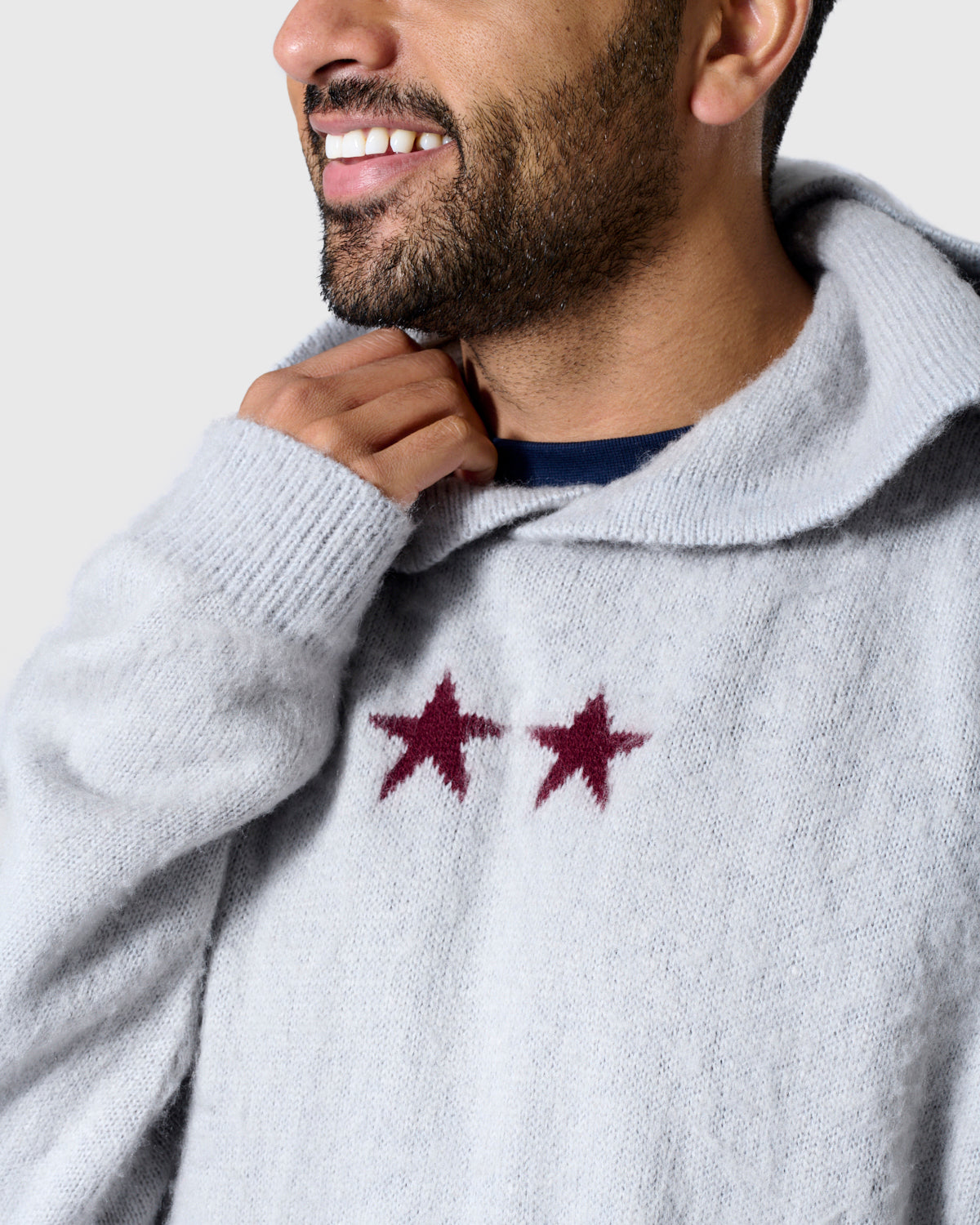 NFFC Silver Brushed Knit Hoodie