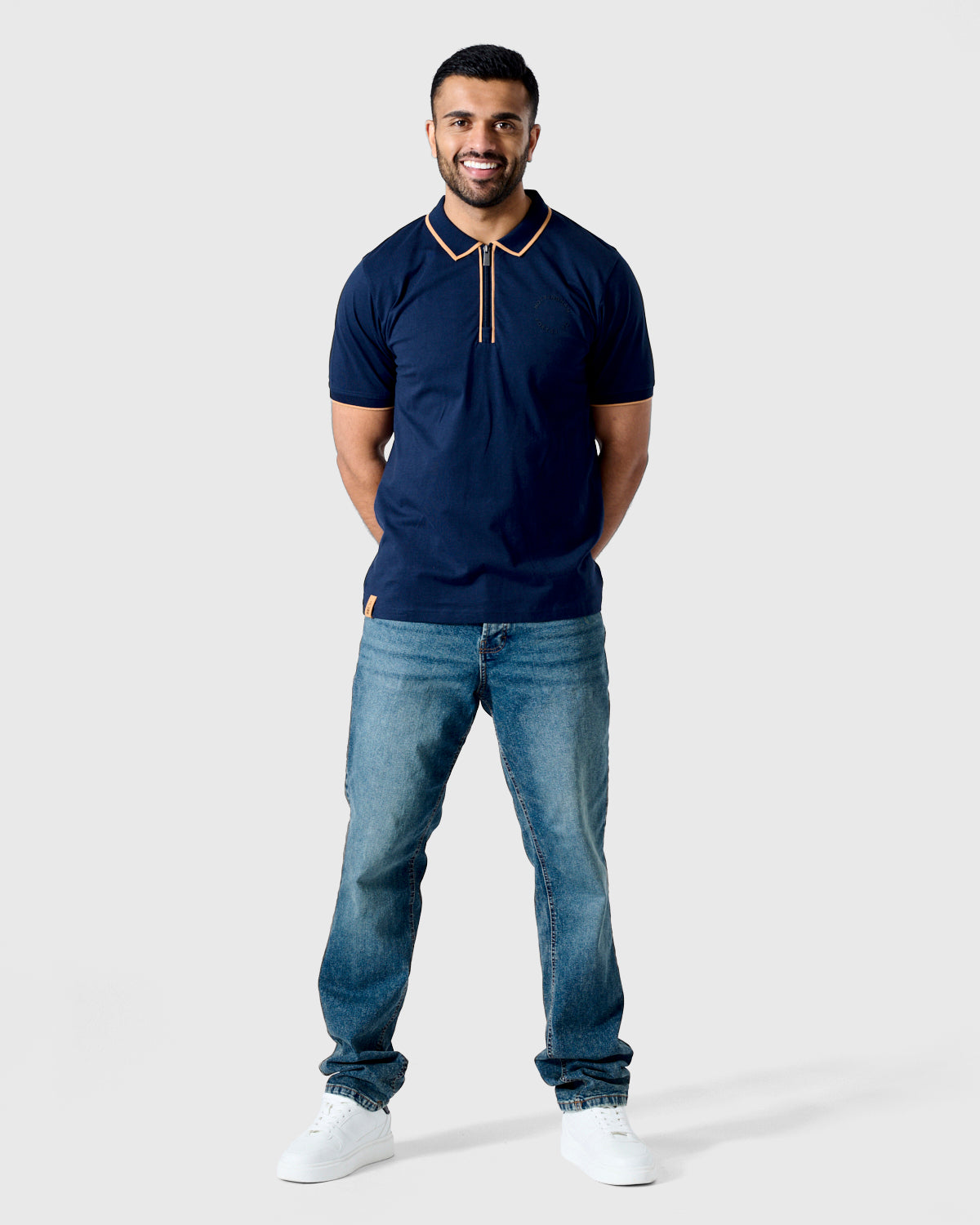 NFFC Navy Premium Circle Zip Polo