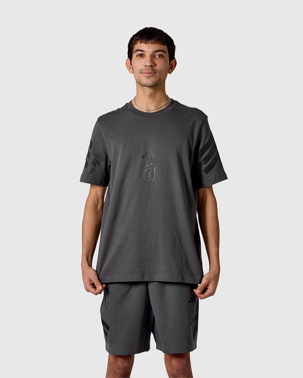 NFFC adidas Grey Future Icons 3-Stripe T-Shirt