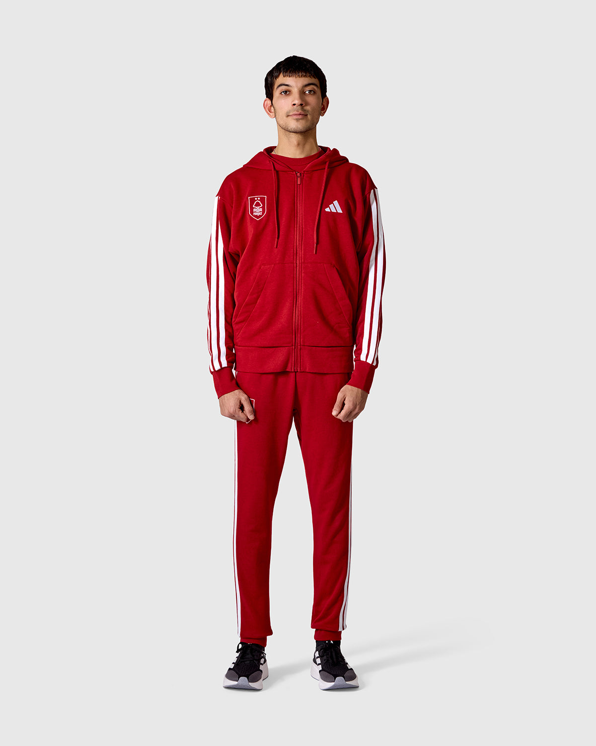 NFFC adidas Maroon 3-Stripe Full Zip Hoodie