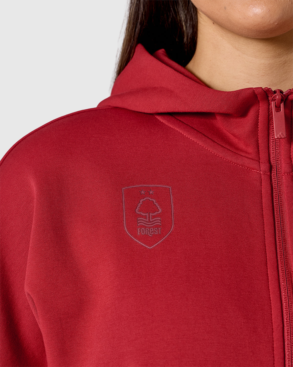 NFFC adidas Womens Maroon Future Icons Full Zip Hoodie