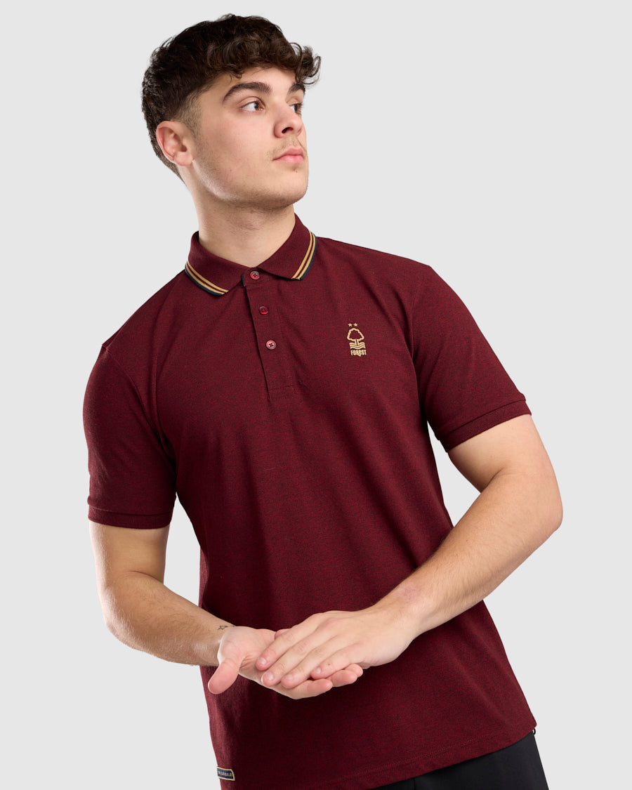 NFFC Dark Red Twist Pique Polo