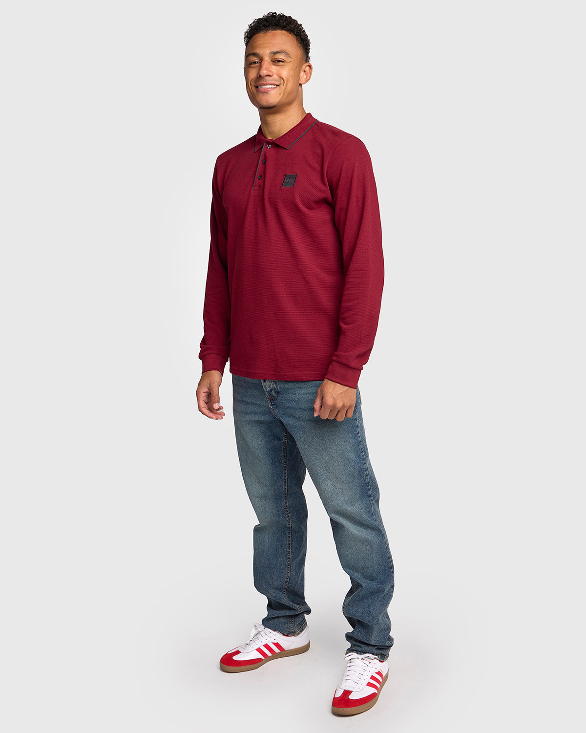 NFFC Red Terrace Long Sleeve Polo