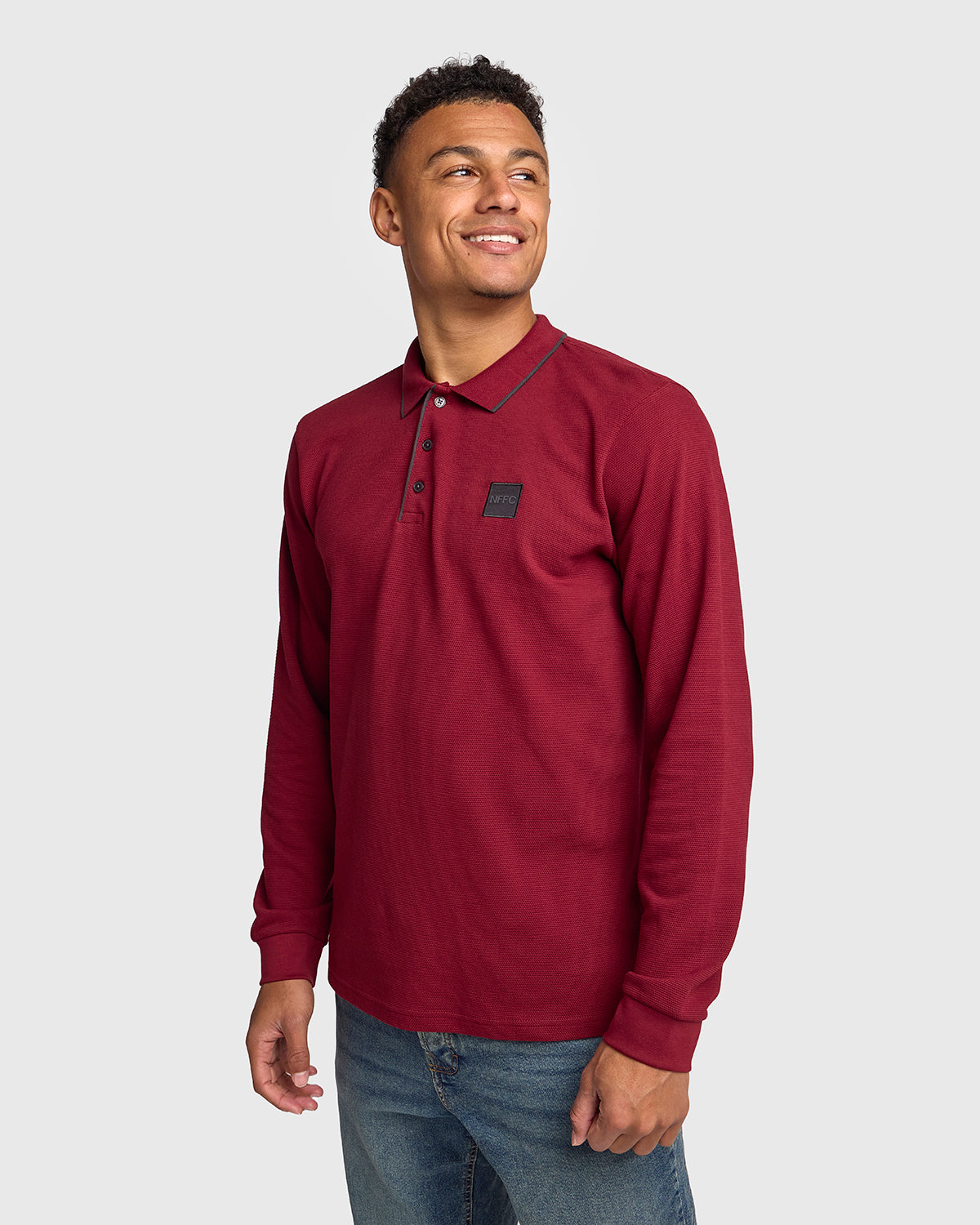 NFFC Red Terrace Long Sleeve Polo