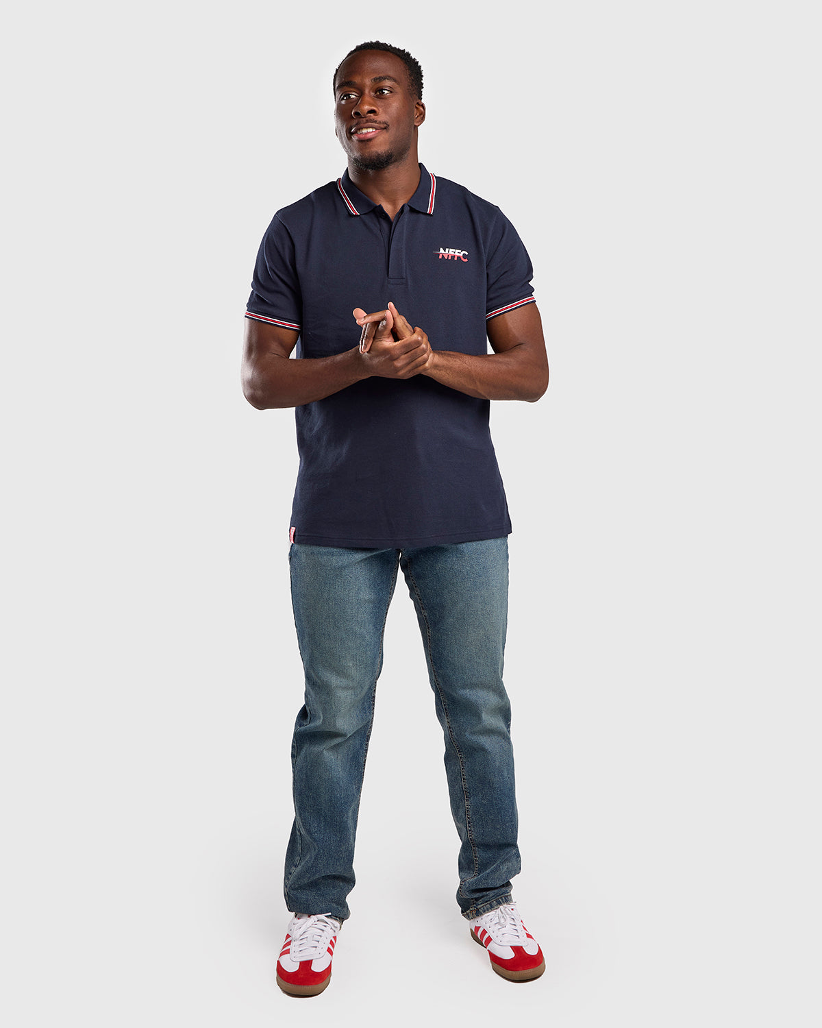 NFFC Navy Club Colours Hidden Placket Polo