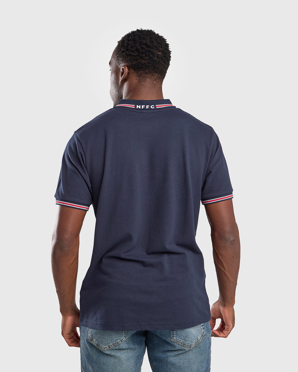 NFFC Navy Club Colours Hidden Placket Polo