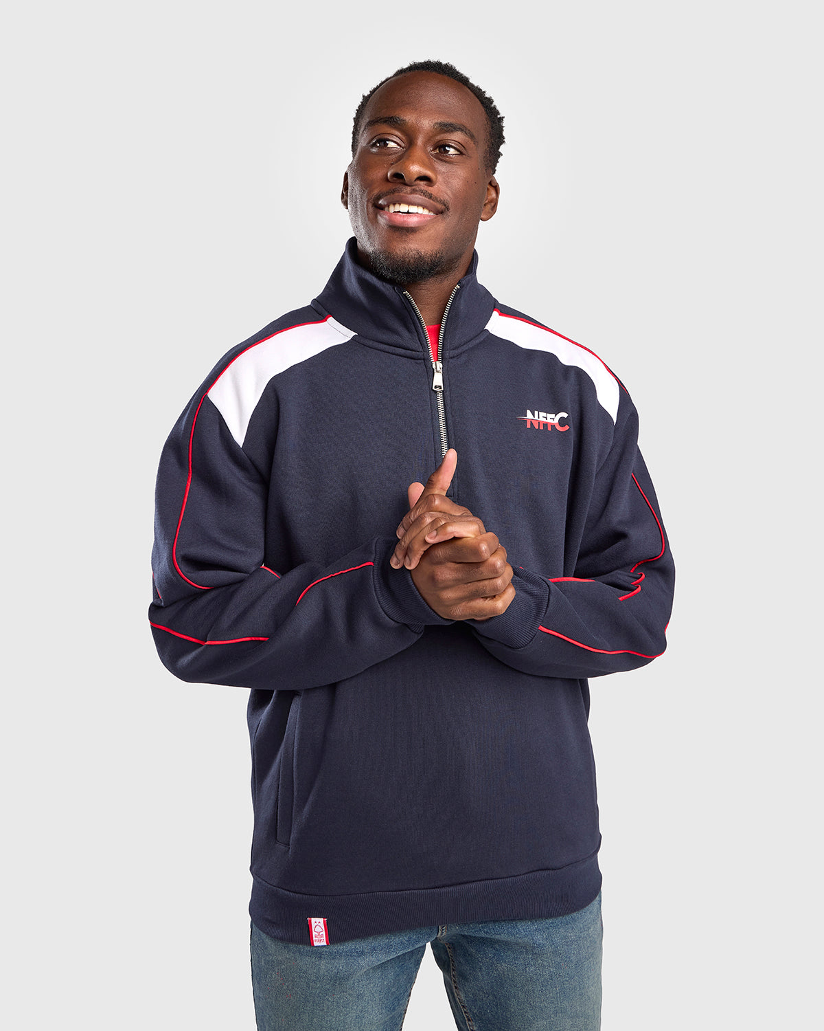 NFFC Navy Club Colours Shoulder Panel 1/4 Zip