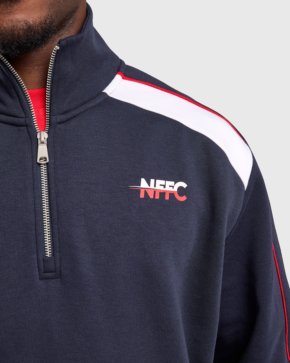 NFFC Navy Club Colours Shoulder Panel 1/4 Zip