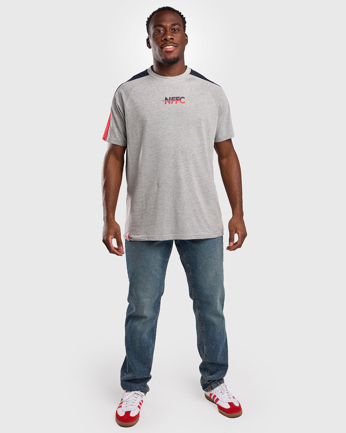 NFFC Grey Club Colours Shoulder Panel T-Shirt