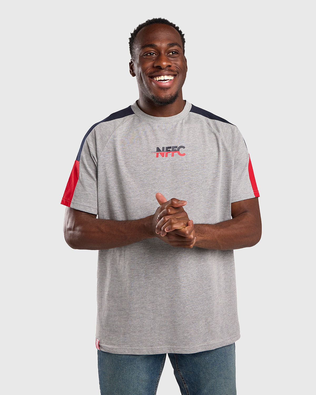 NFFC Grey Club Colours Shoulder Panel T-Shirt