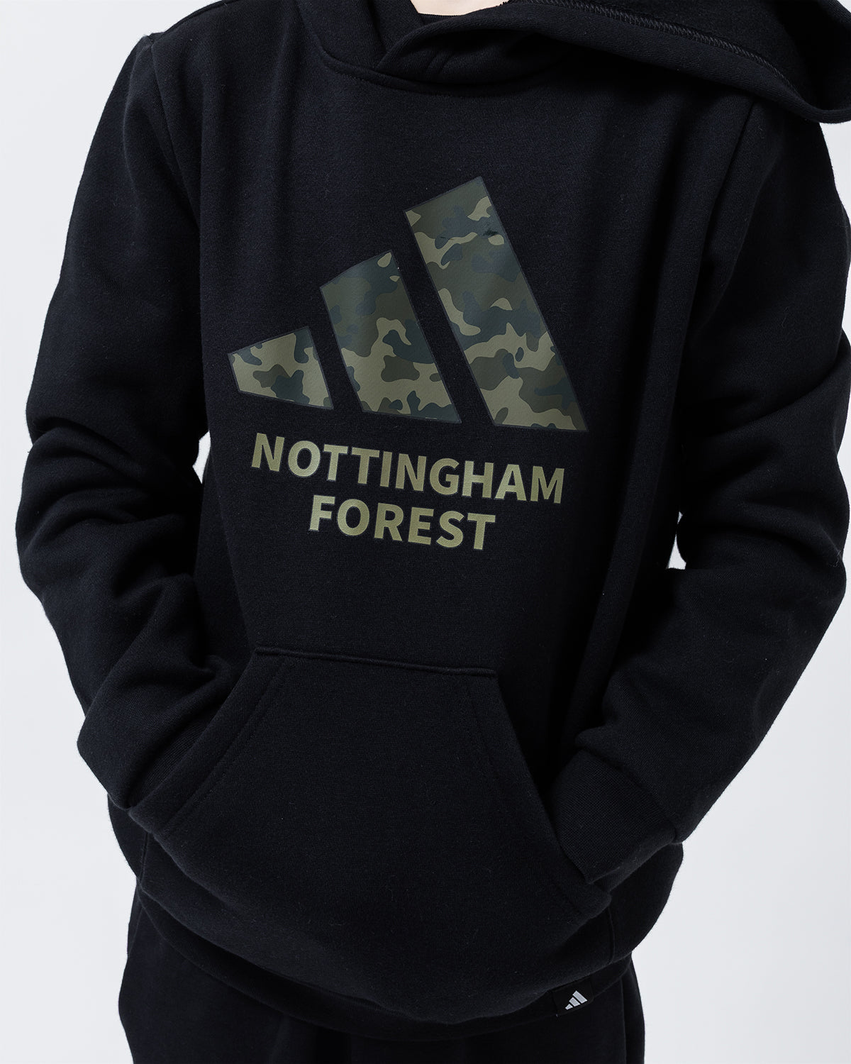NFFC adidas Junior Black Camo Print Hoodie