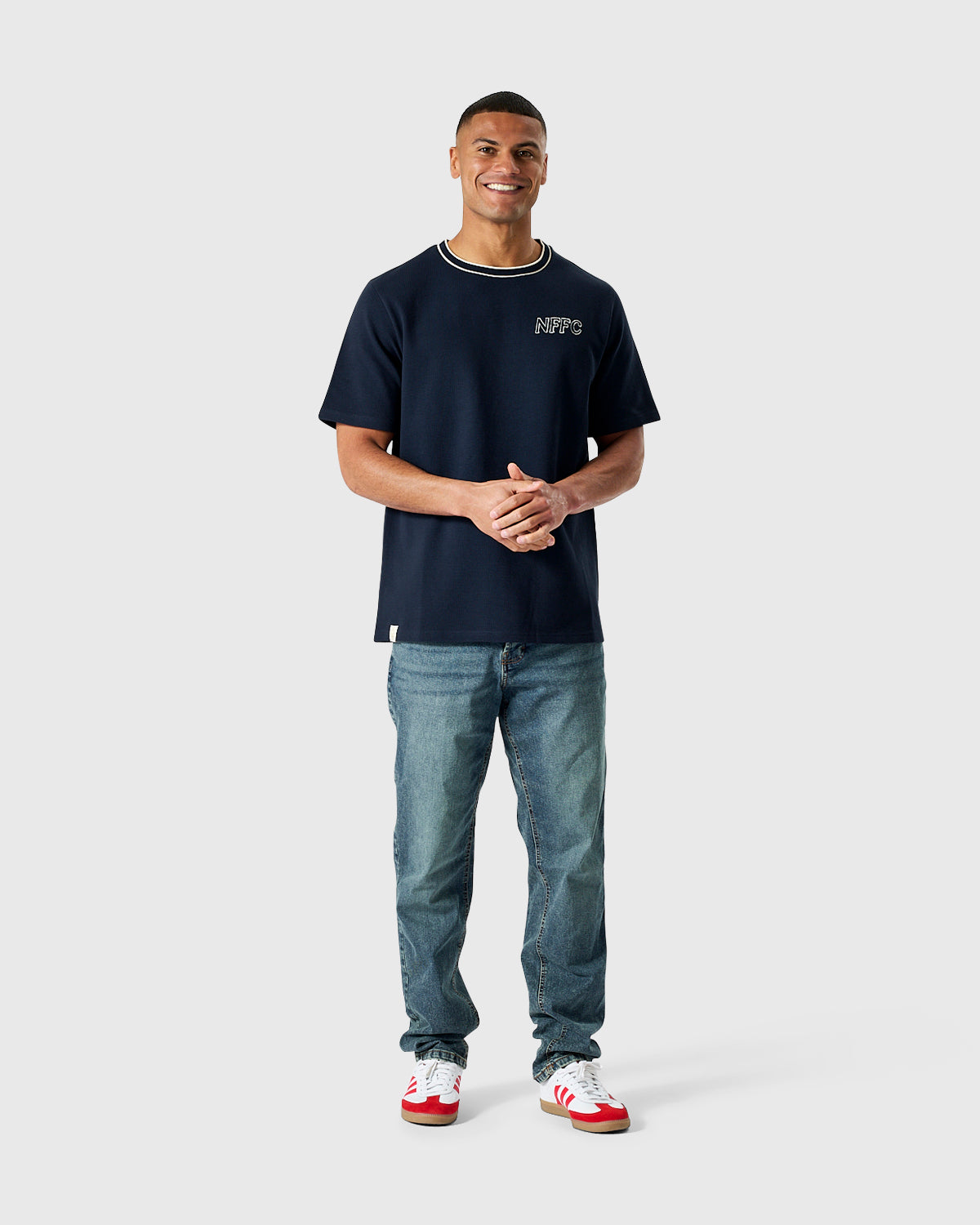 NFFC Embroidery Navy Waffle Knit T-Shirt