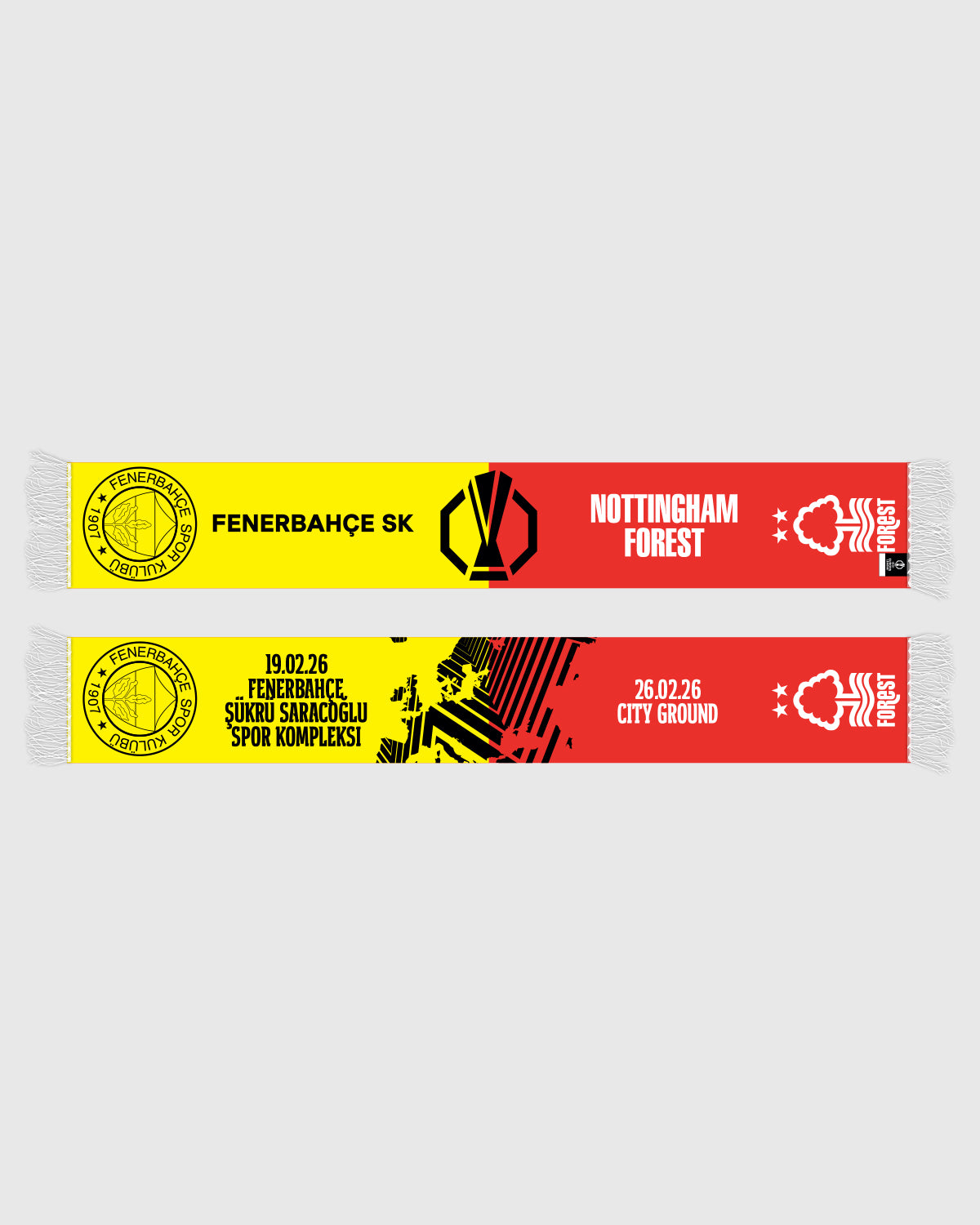 NFFC UEL 25/26 Nottingham Forest vs Fenerbahçe SK Half & Half Scarf