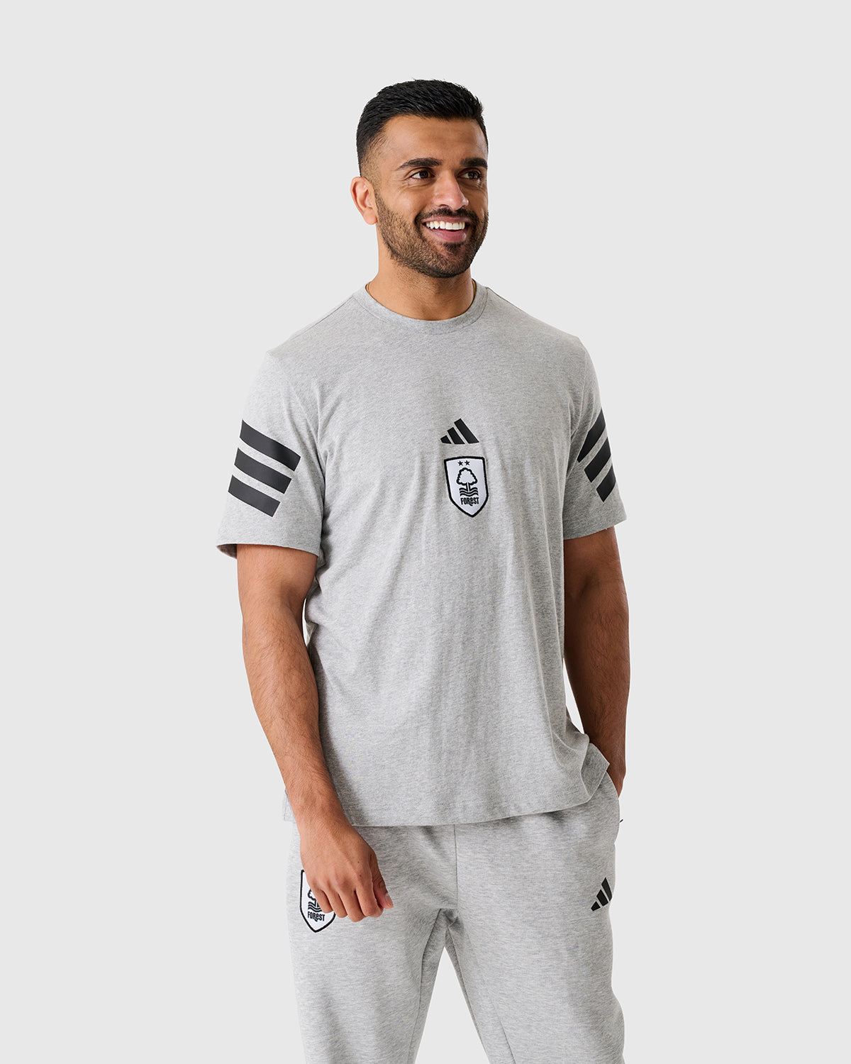 NFFC Adidas Future Icons 3-Stripe Grey T-Shirt