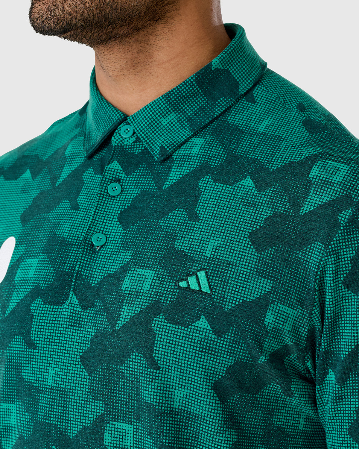 NFFC Adidas Golf Go-To Teal Print Polo