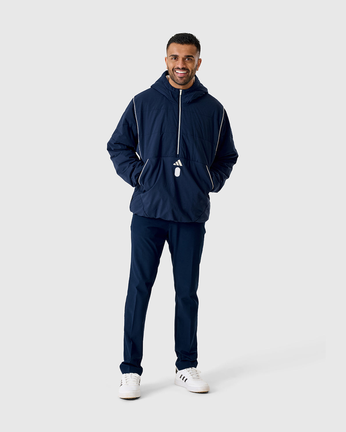 NFFC Adidas Golf BTC Navy 1/2 Zip Padded Jacket