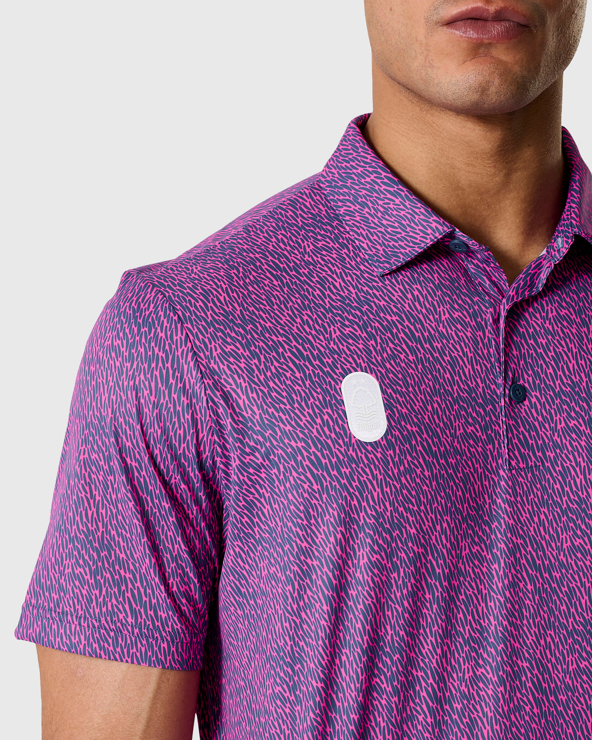 NFFC Adidas Golf Ultimate365 Print Pink Polo