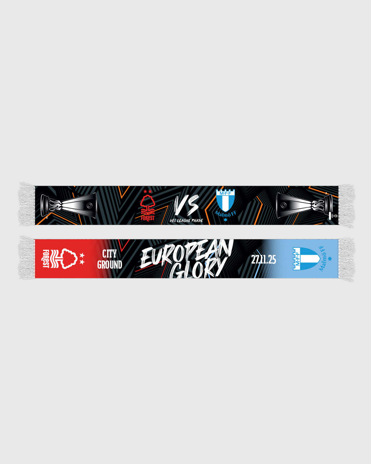 NFFC UEL 25/26 Nottingham Forest vs Malmö FF European Glory Scarf