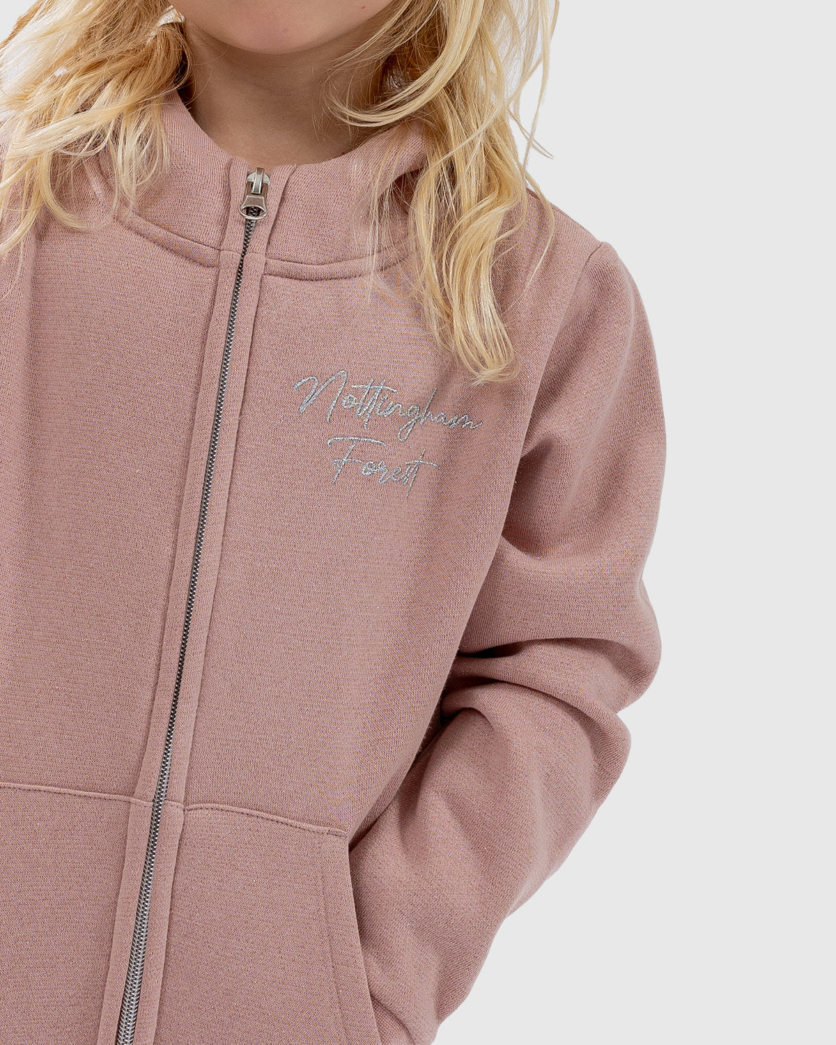 NFFC Junior Pink Lurex Full Zip Hoodie