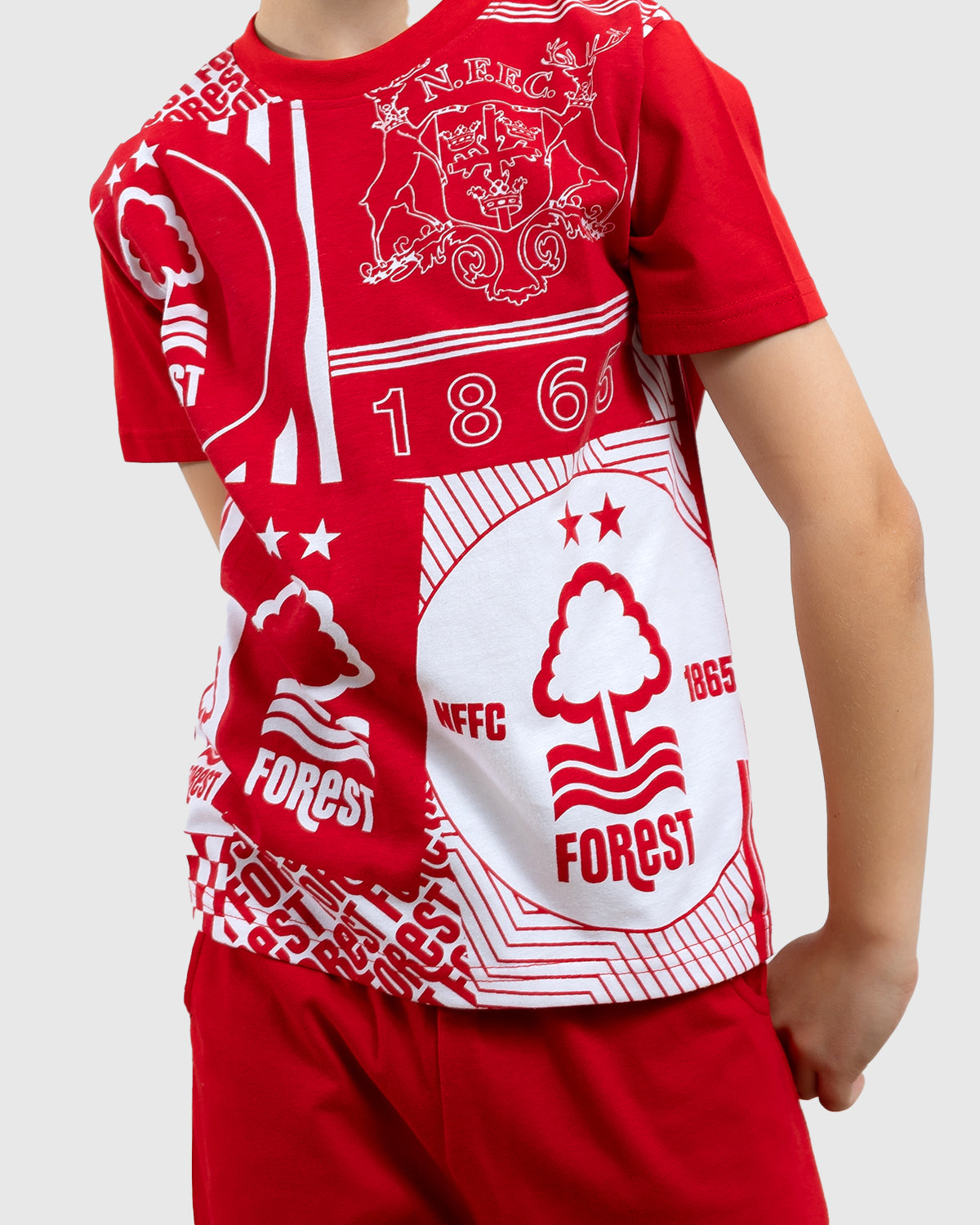 NFFC Junior Red Short Sleeve Flag Pyjama Set