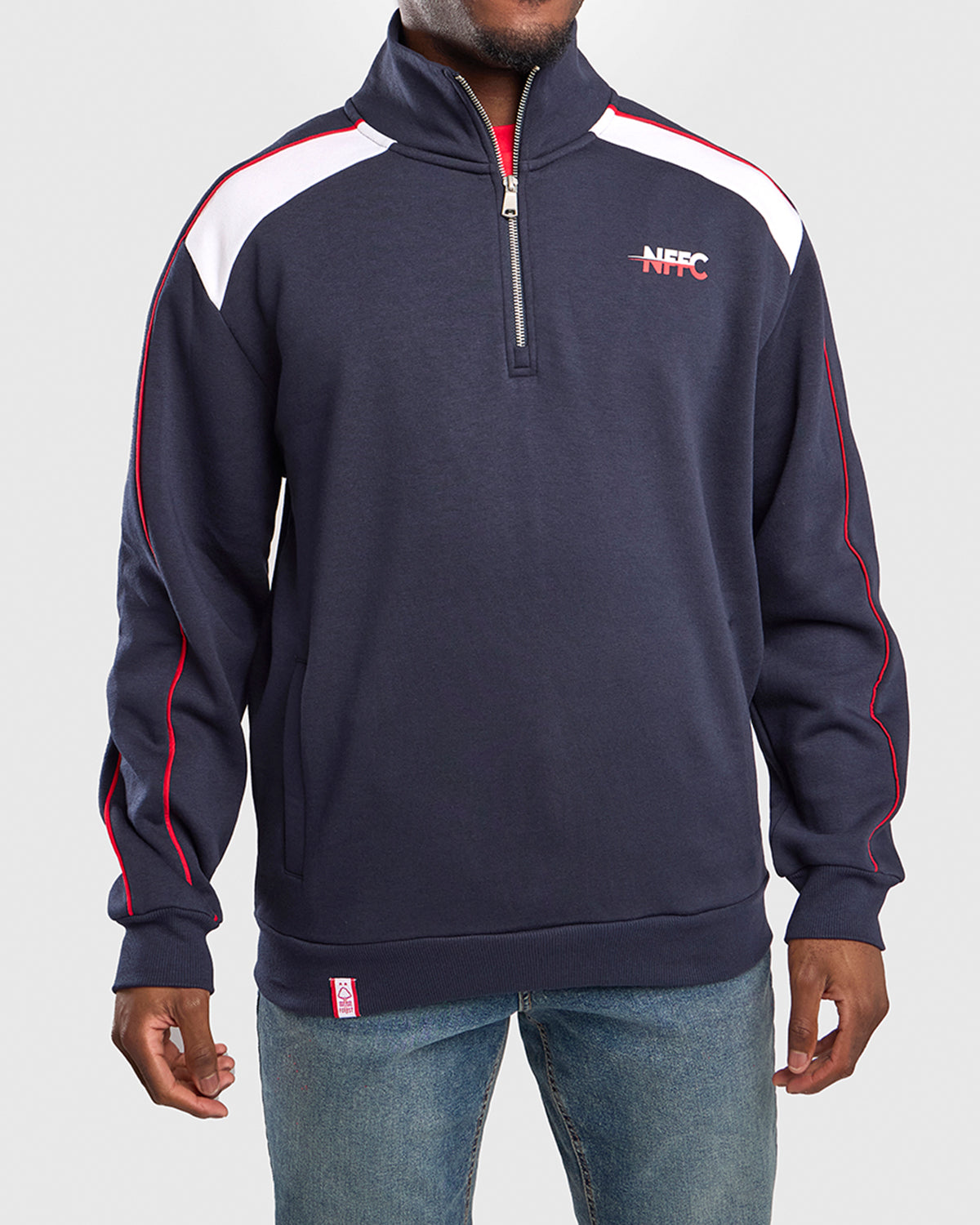 F NFFC Navy Club Colours Shoulder Panel 1/4 Zip