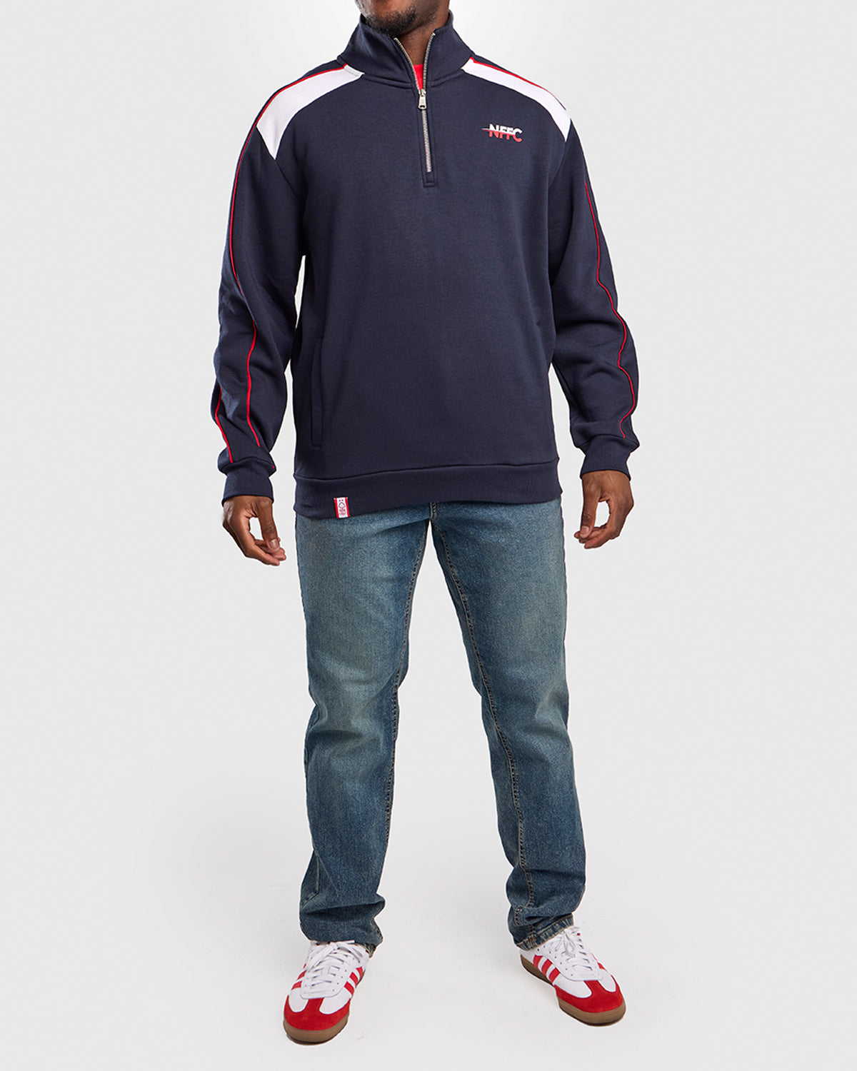 NFFC Navy Club Colours Shoulder Panel 1/4 Zip