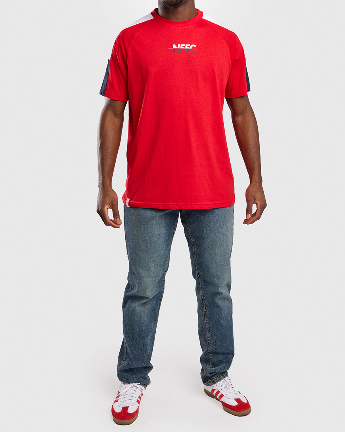 NFFC Red Club Colours Shoulder Panel T-Shirt