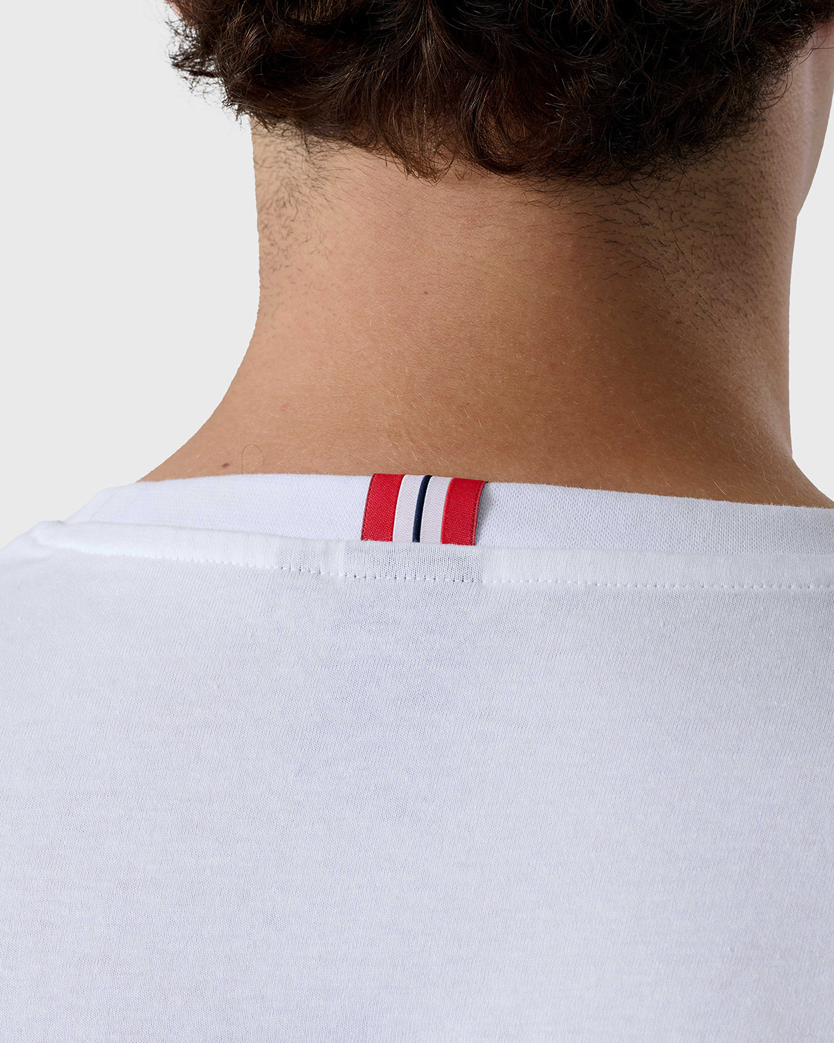 NFFC White Sports Casual Vertical Print T-Shirt