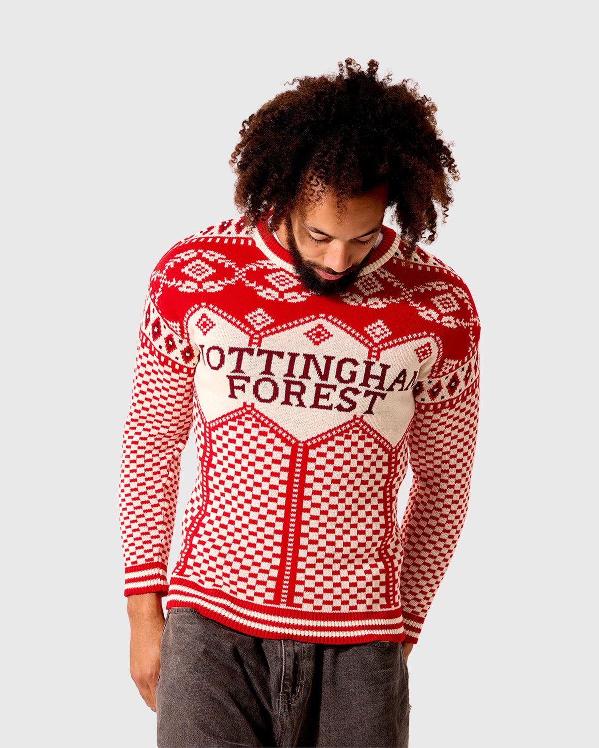 NFFC Red Nordic Retro Christmas Jumper
