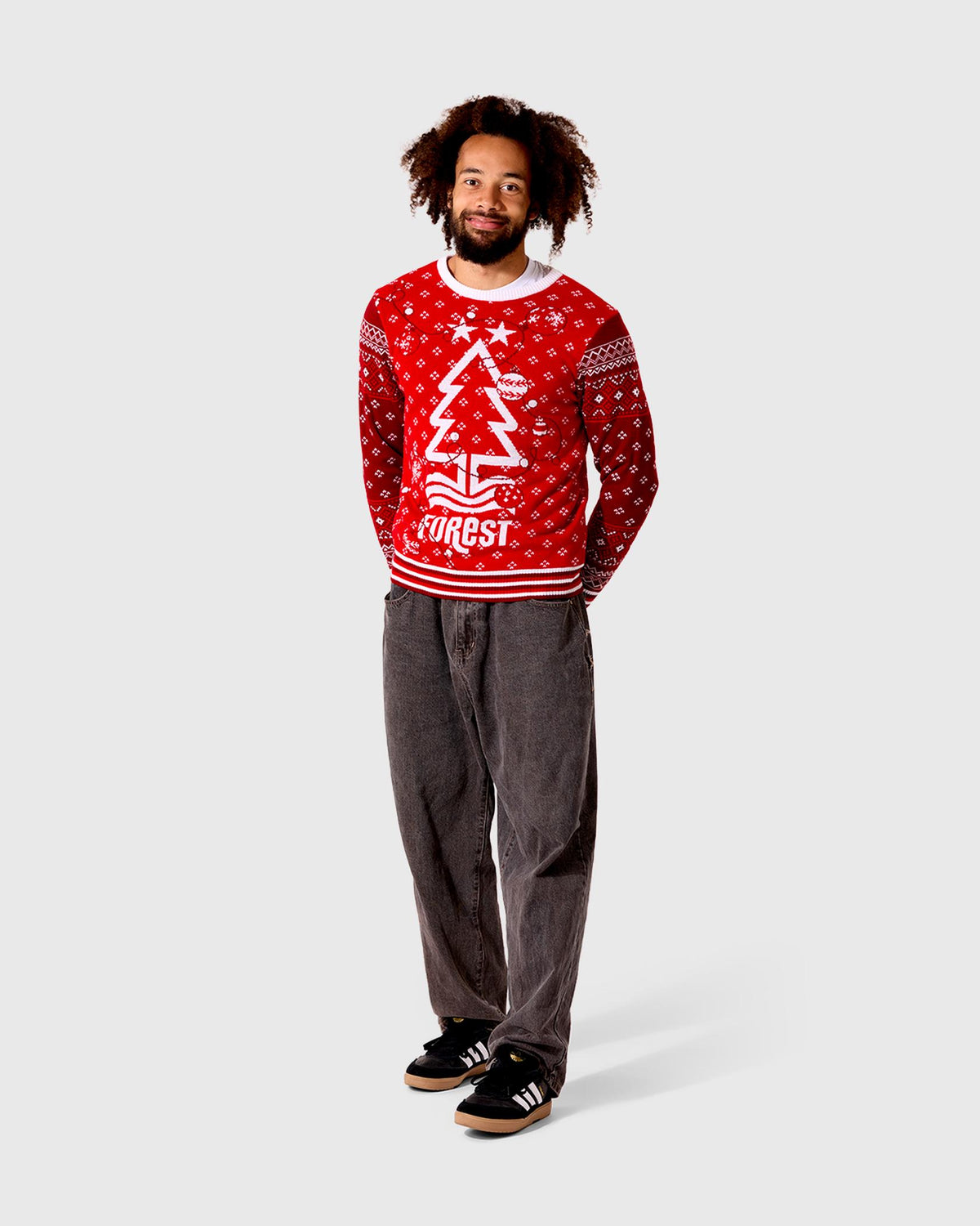 NFFC Red Festive Crest Light Up Christmas Jumper