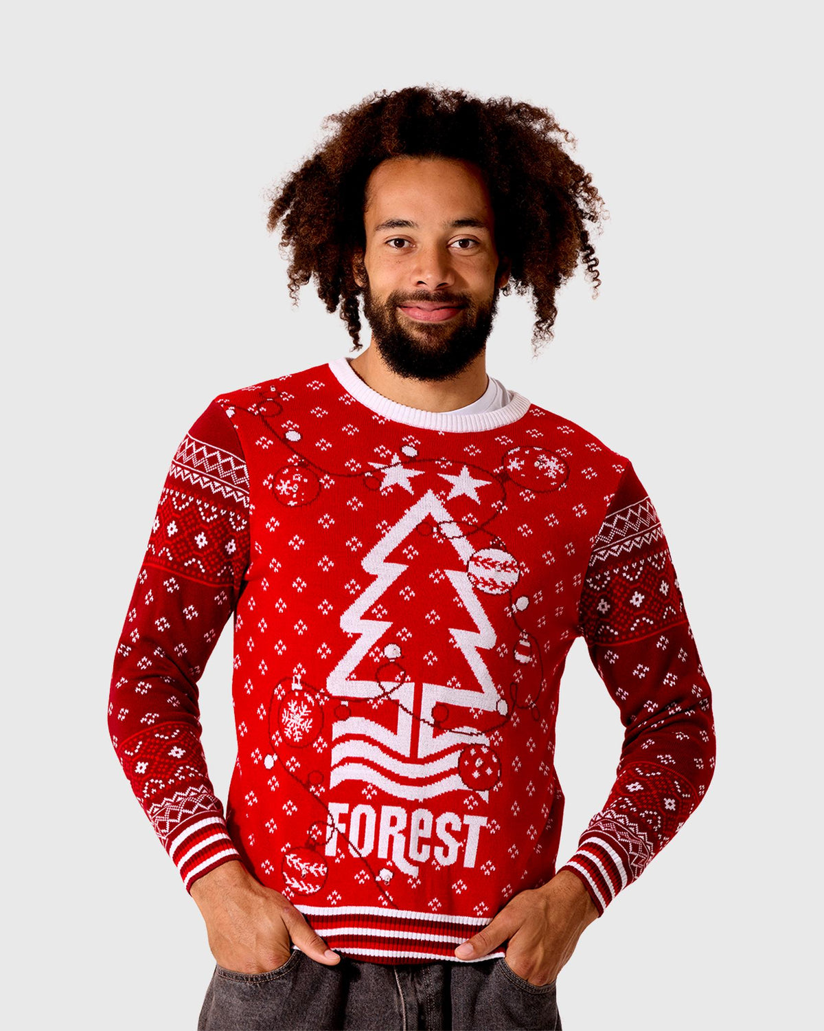 NFFC Red Festive Crest Light Up Christmas Jumper
