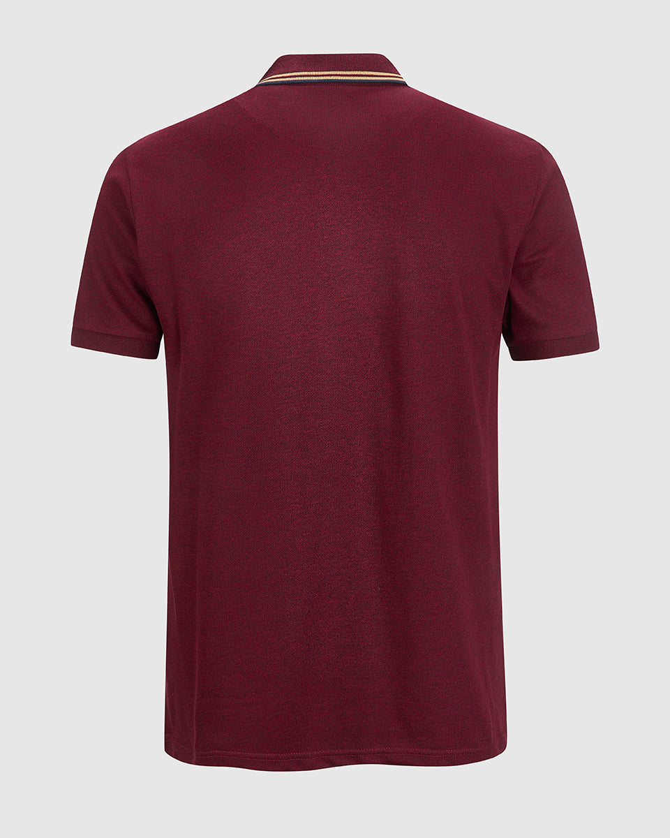 NFFC Dark Red Twist Pique Polo
