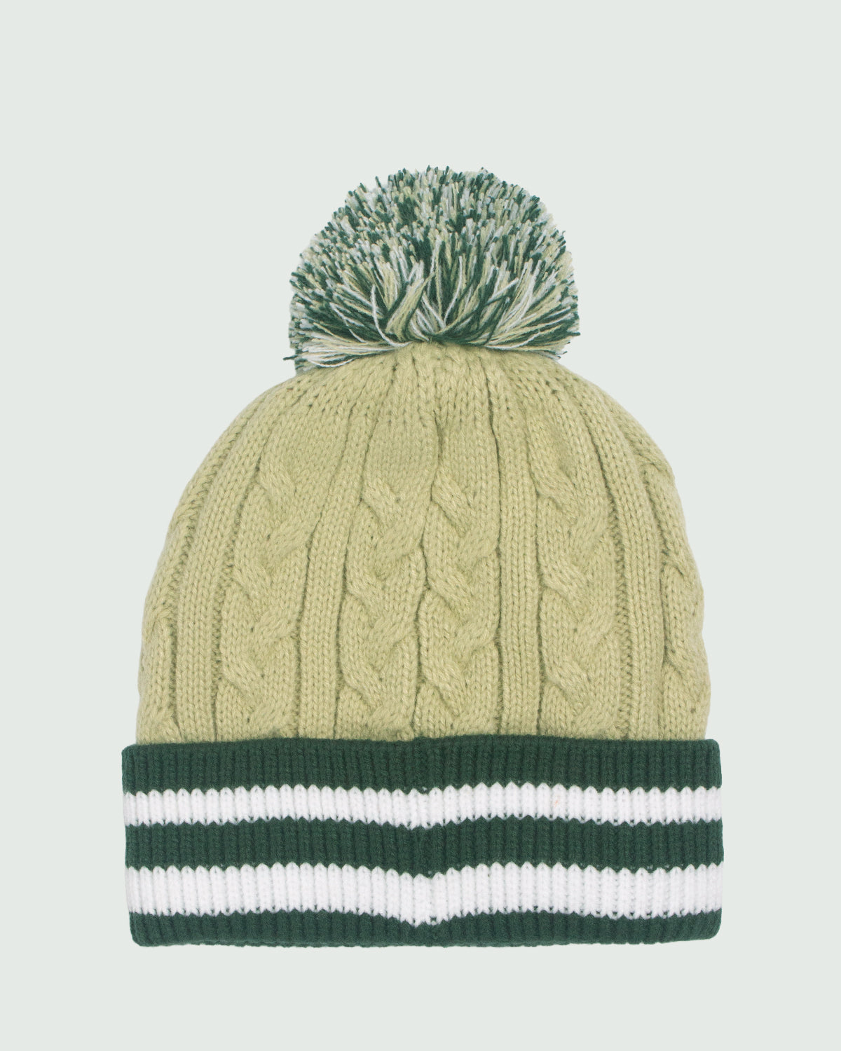 NFFC Green Stripe Cable Bobble Hat