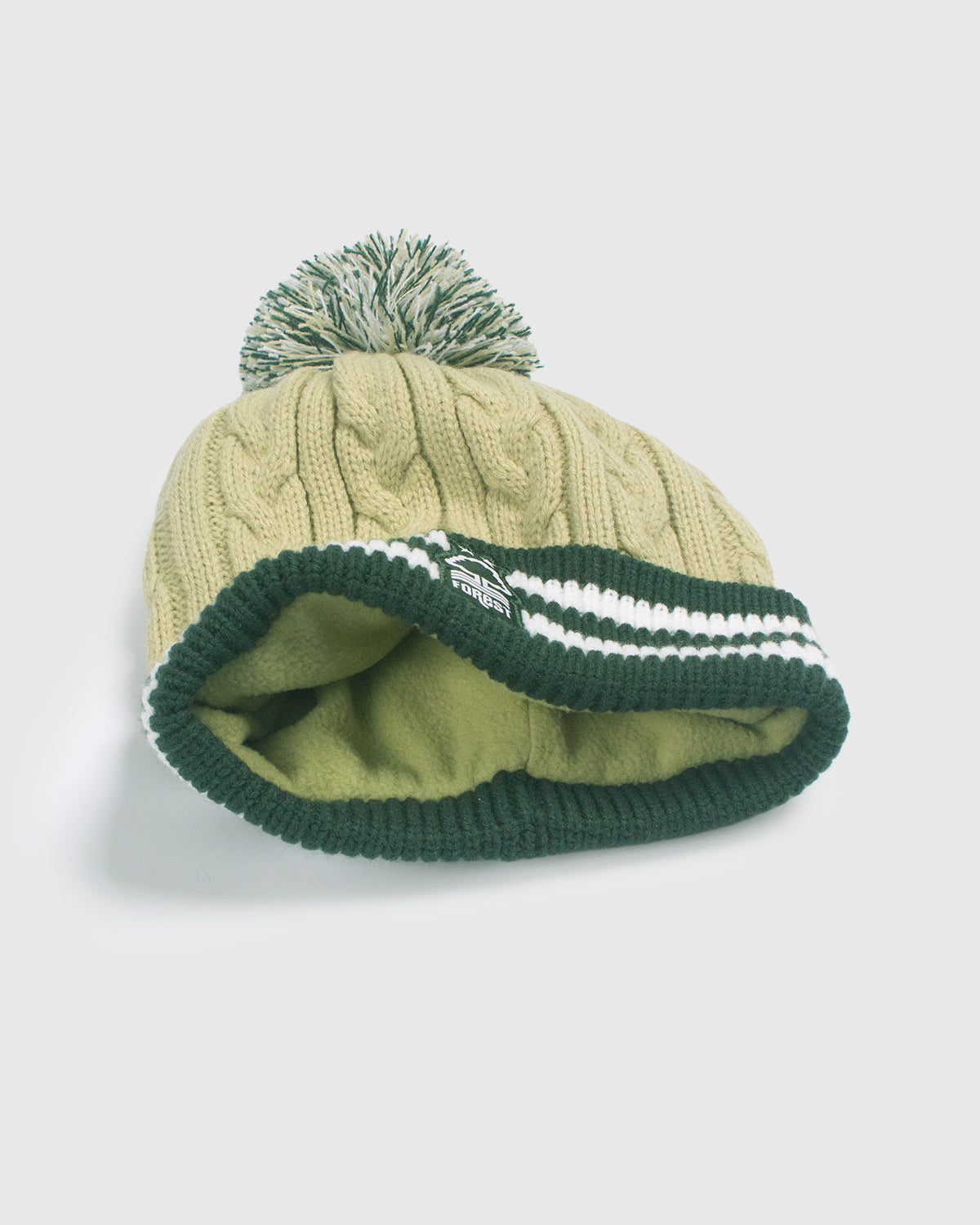 NFFC Green Stripe Cable Bobble Hat