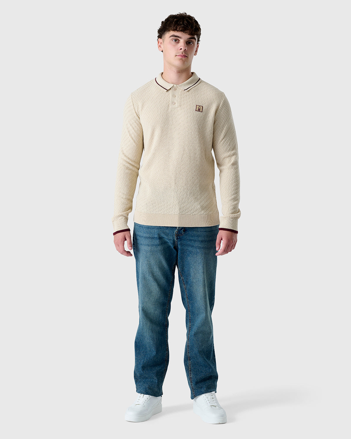 NFFC Flagstone Knit Long Sleeve Polo