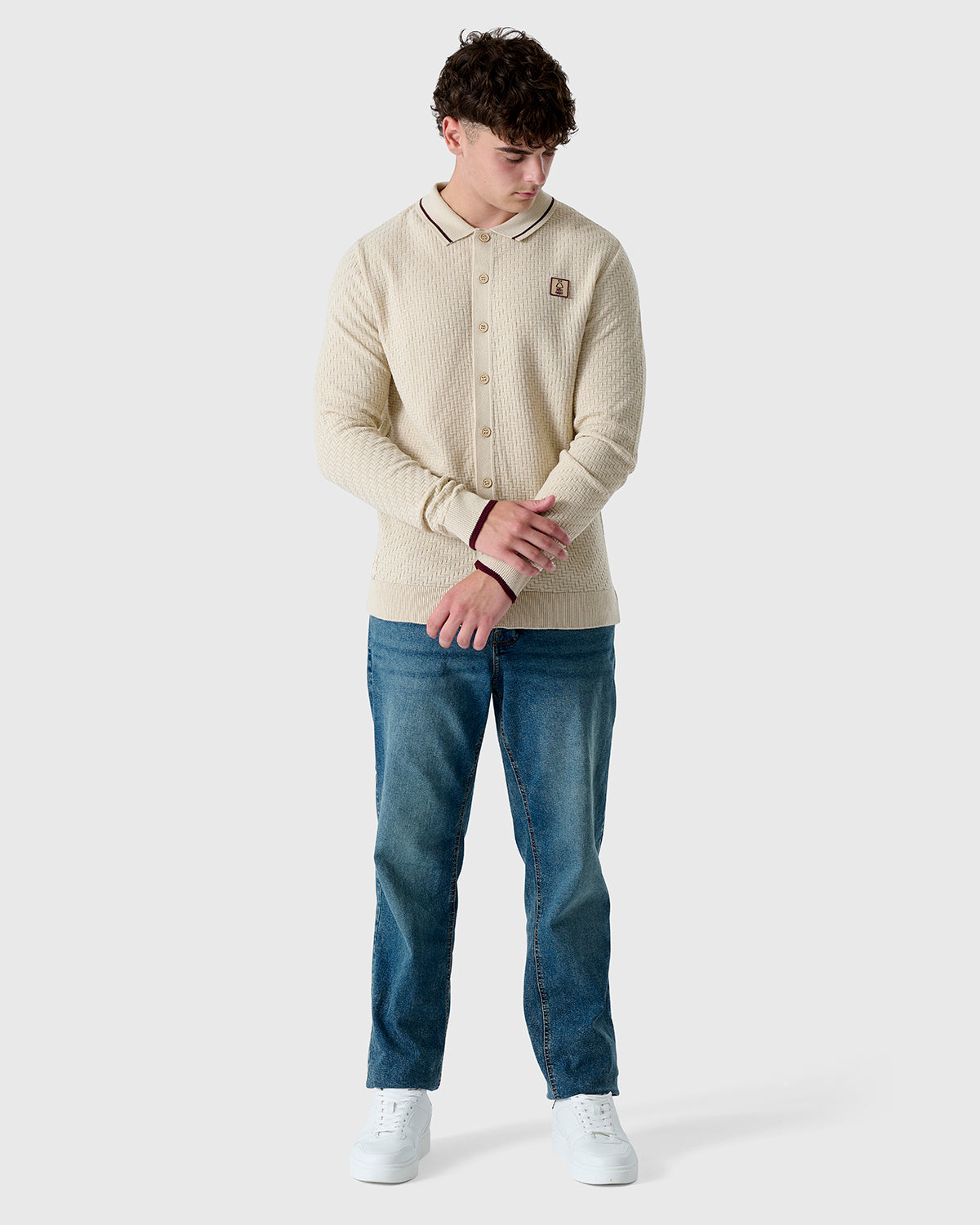 NFFC Flagstone Button Through Knit Polo